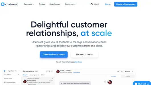 Chatwoot: Customer engagement platform. An open-source, self-hosted alternative to Intercom, Zendesk