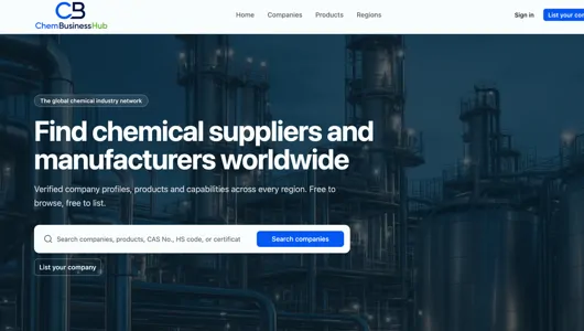 Find Chemical Suppliers and Manufacturers Worldwide | ChemBusinessHub